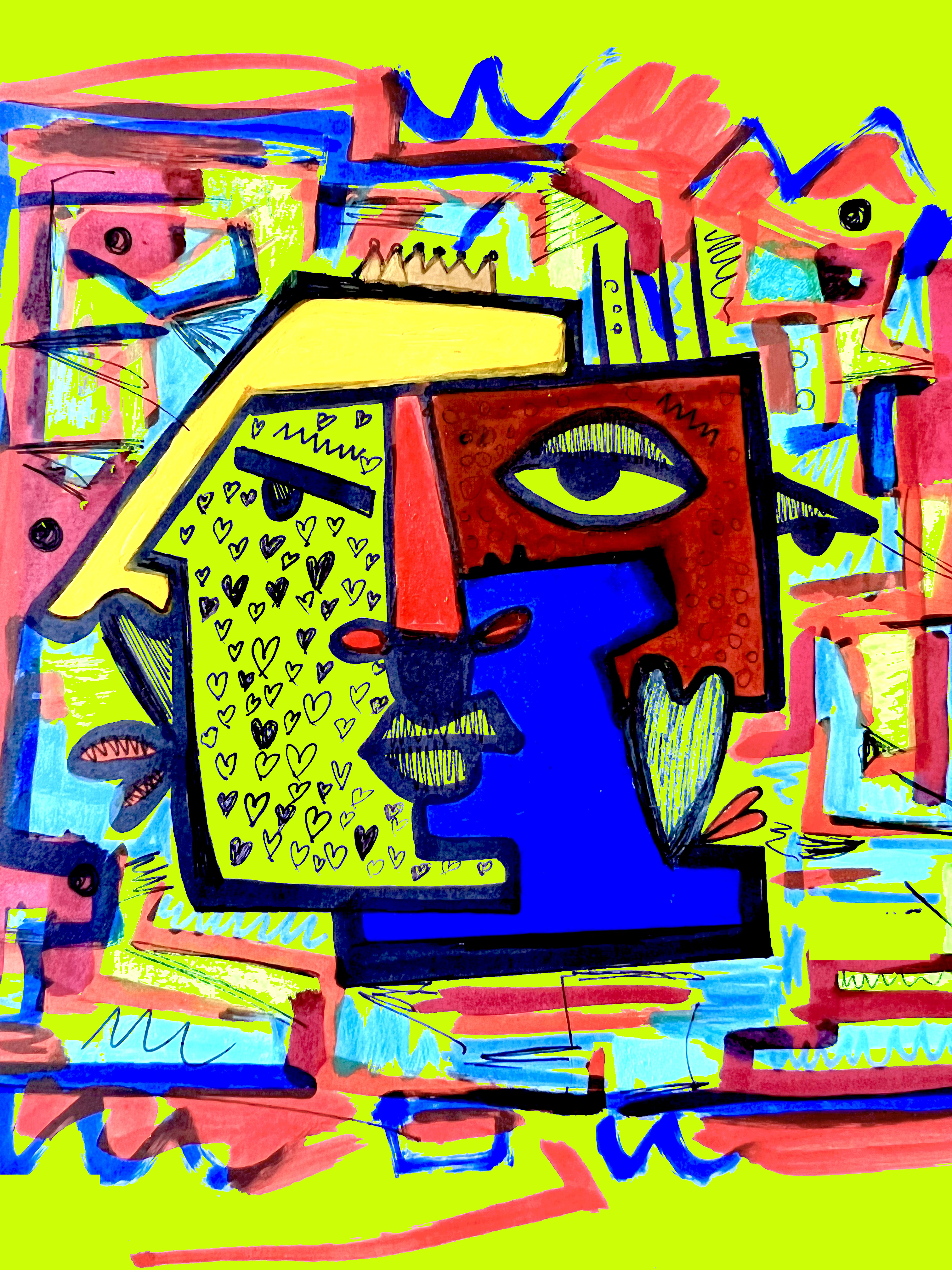 A vivid HoodFaces abstract portrait